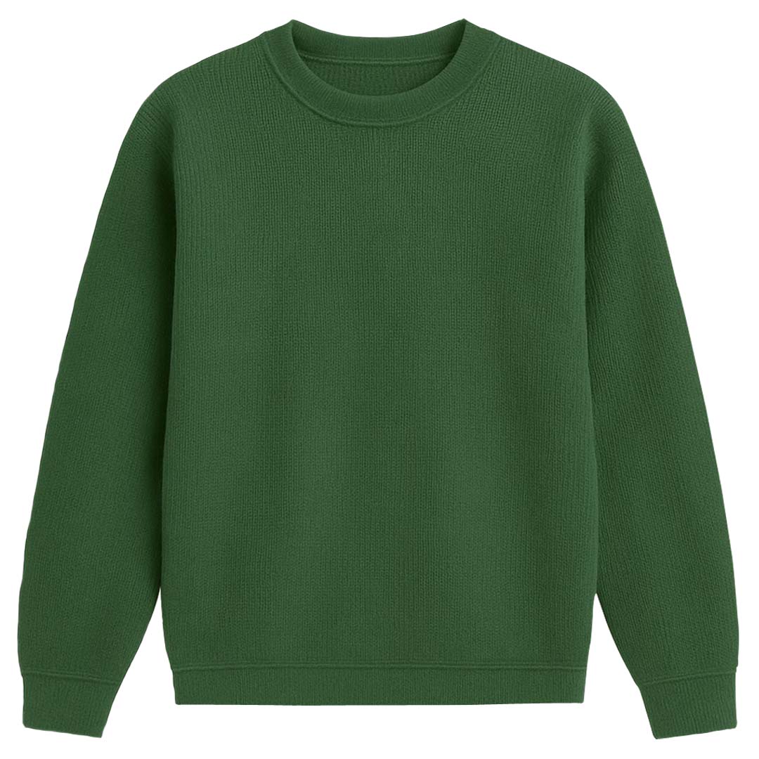 Green Oversized Waffle Knit Sweatshirt