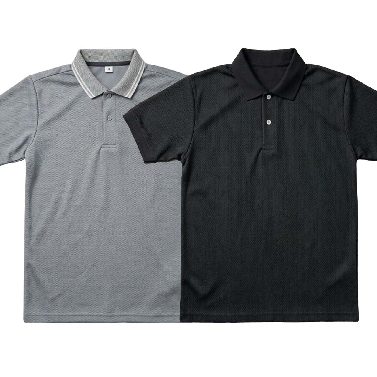 Pack of 2 Polo Half Sleeve T-Shirts – Black & Grey