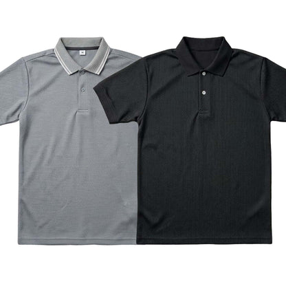 Pack of 2 Polo Half Sleeve T-Shirts – Black & Grey