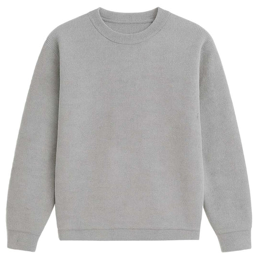 Hazel Grey Oversized Waffle Knit Sweatshirt