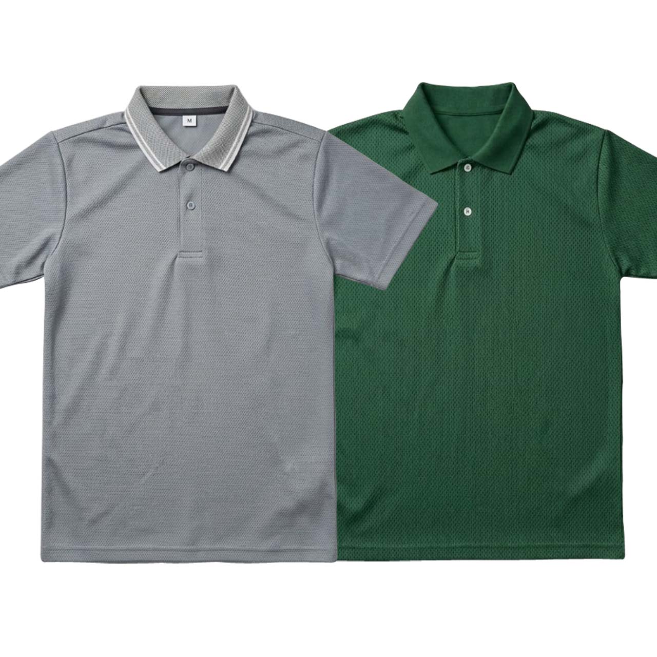 Pack of 2 Polo Half Sleeve T-Shirts – Grey & Green