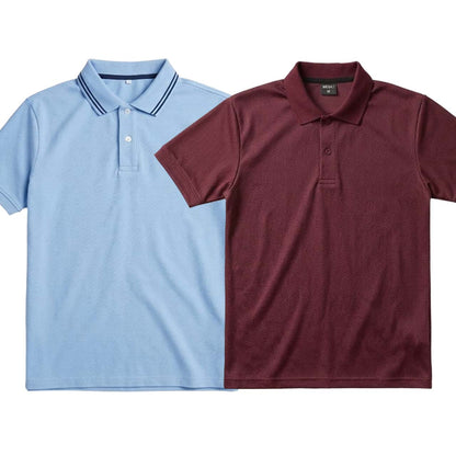 Pack of 2 Polo Half Sleeve T-Shirts – Maroon & Sky Blue