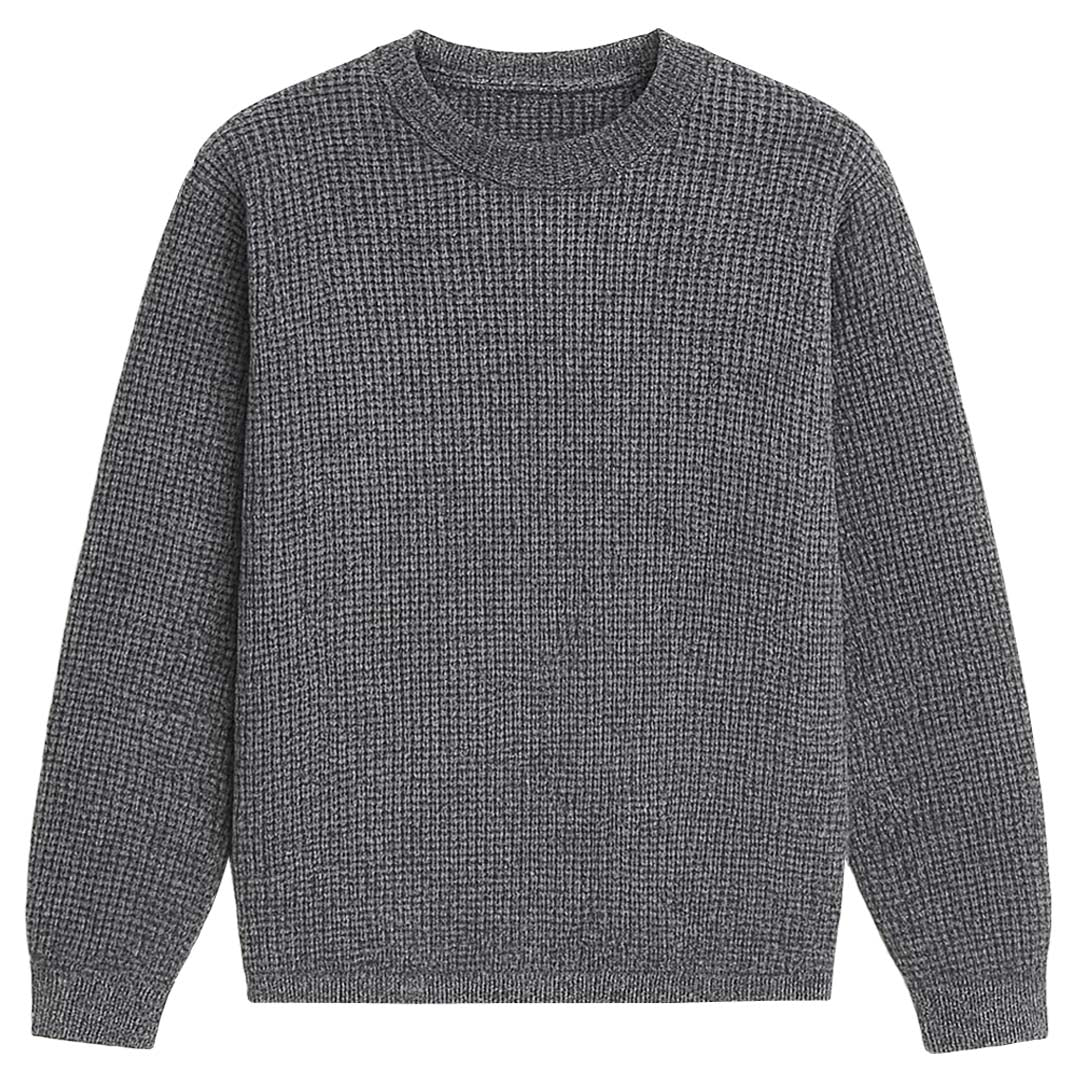 Texture Grey Oversized Waffle Knit Sweatshirt