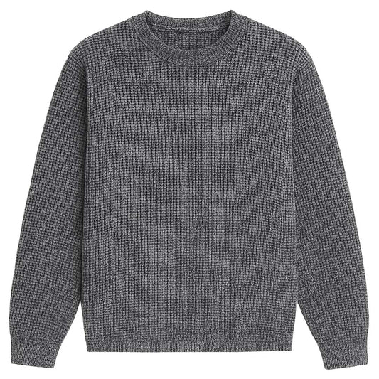 Texture Grey Oversized Waffle Knit Sweatshirt