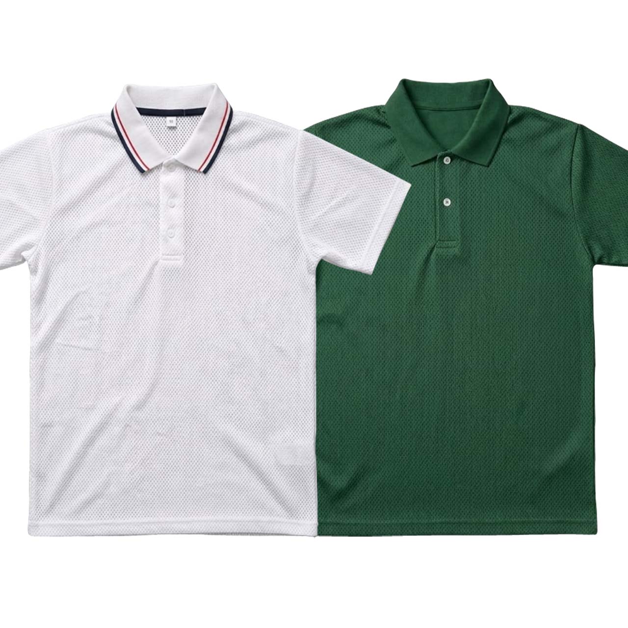 Pack of 2 Polo Half Sleeve T-Shirts – White & Green
