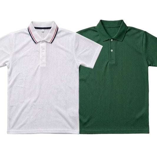 Pack of 2 Polo Half Sleeve T-Shirts – White & Green