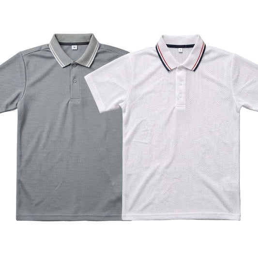 Pack of 2 Polo Half Sleeve T-Shirts – White & Grey