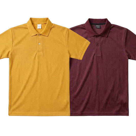 Pack of 2 Polo Half Sleeve T-Shirts – Yellow & Maroon