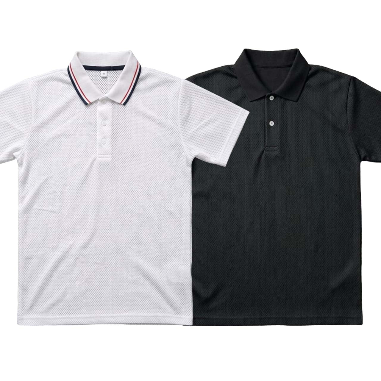 Pack of 2 Polo Half Sleeve T-Shirts – White & Black