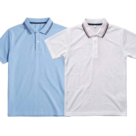 Pack of 2 Polo Half Sleeve T-Shirts – White & Sky Blue